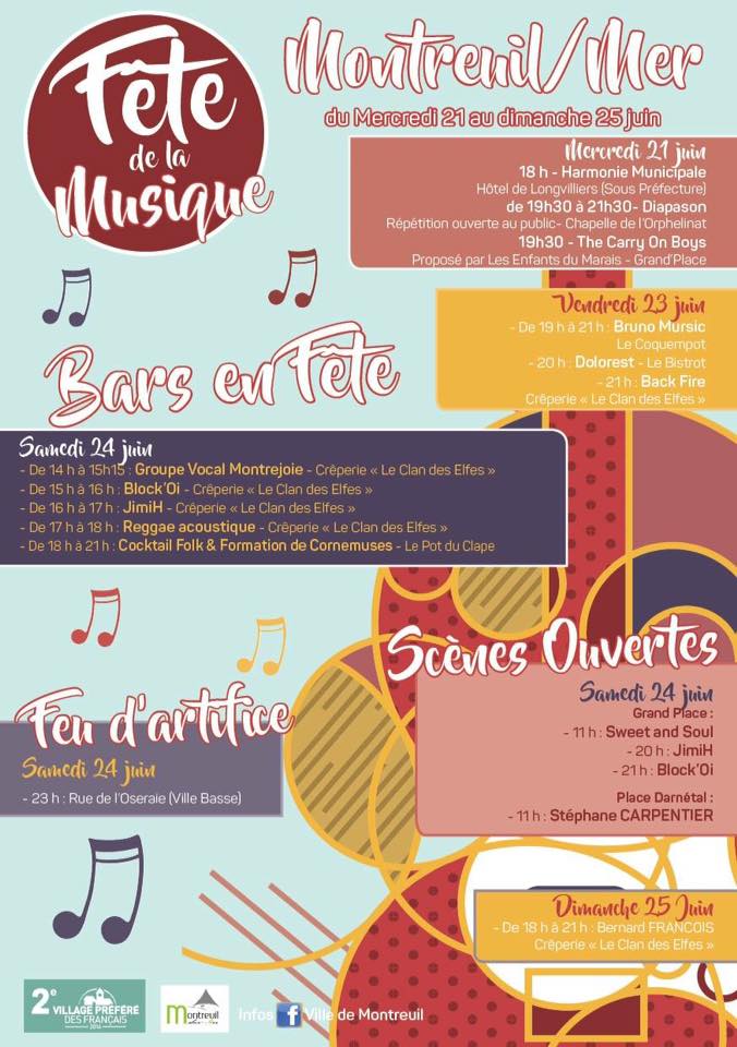 Fete De La Musique Montreuil Sur Mer Fête de la Musique 2017 - Littoral - Concerts - Lille La Nuit.com