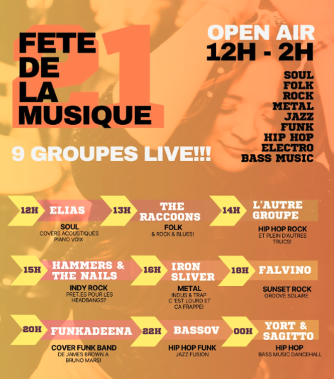La Fête de la Musique open air avec 9 groupes à La Mousse Touch&rsquo;