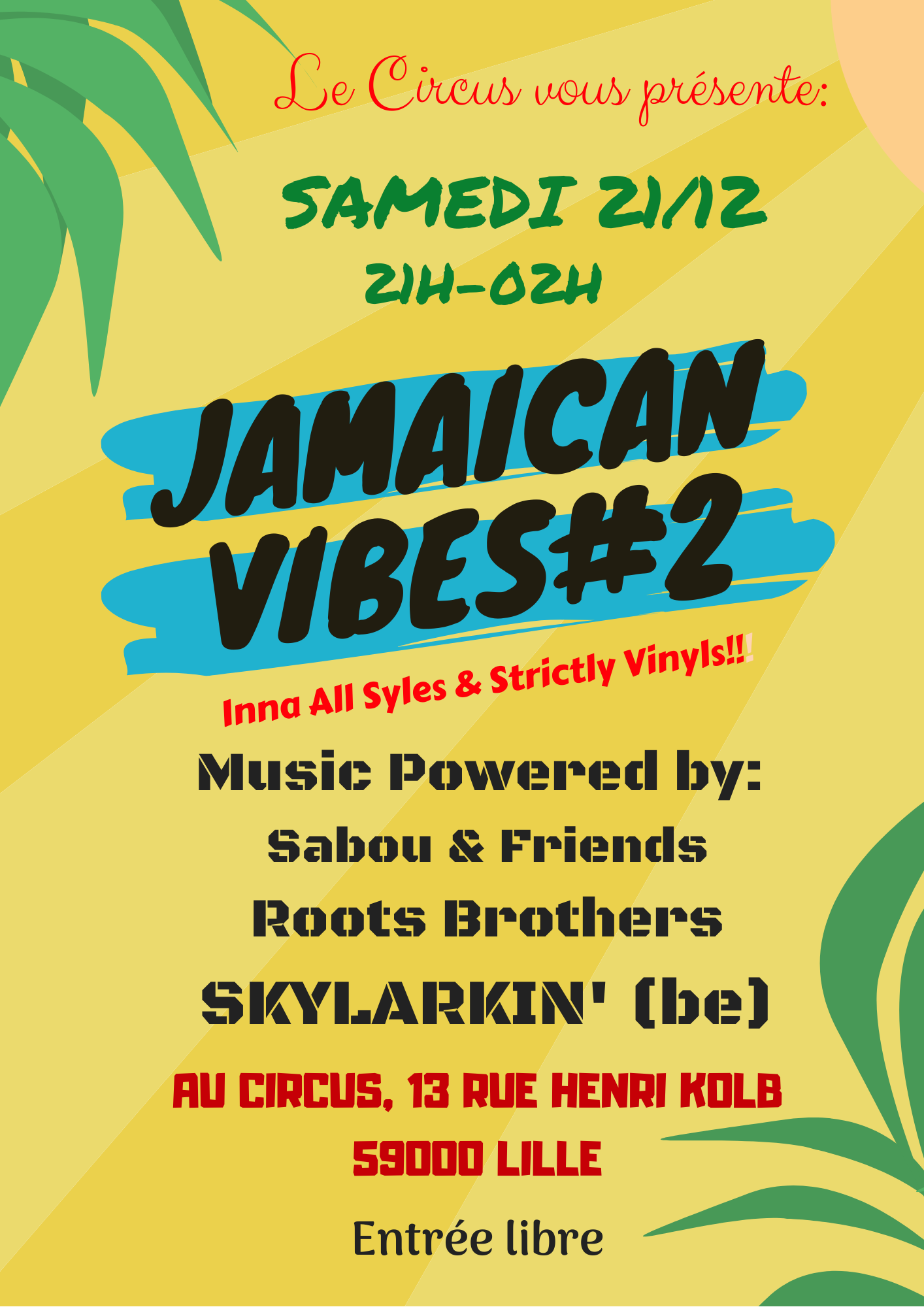 Jamaican Vibes 2 au Circus Soirées