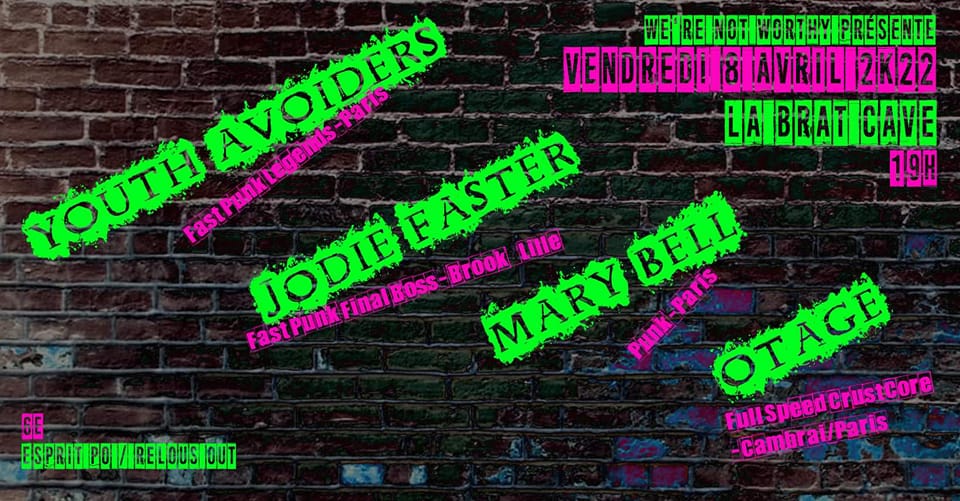 Youth Avoiders + Jodie Faster + Mary Bell + Meurville Concerts