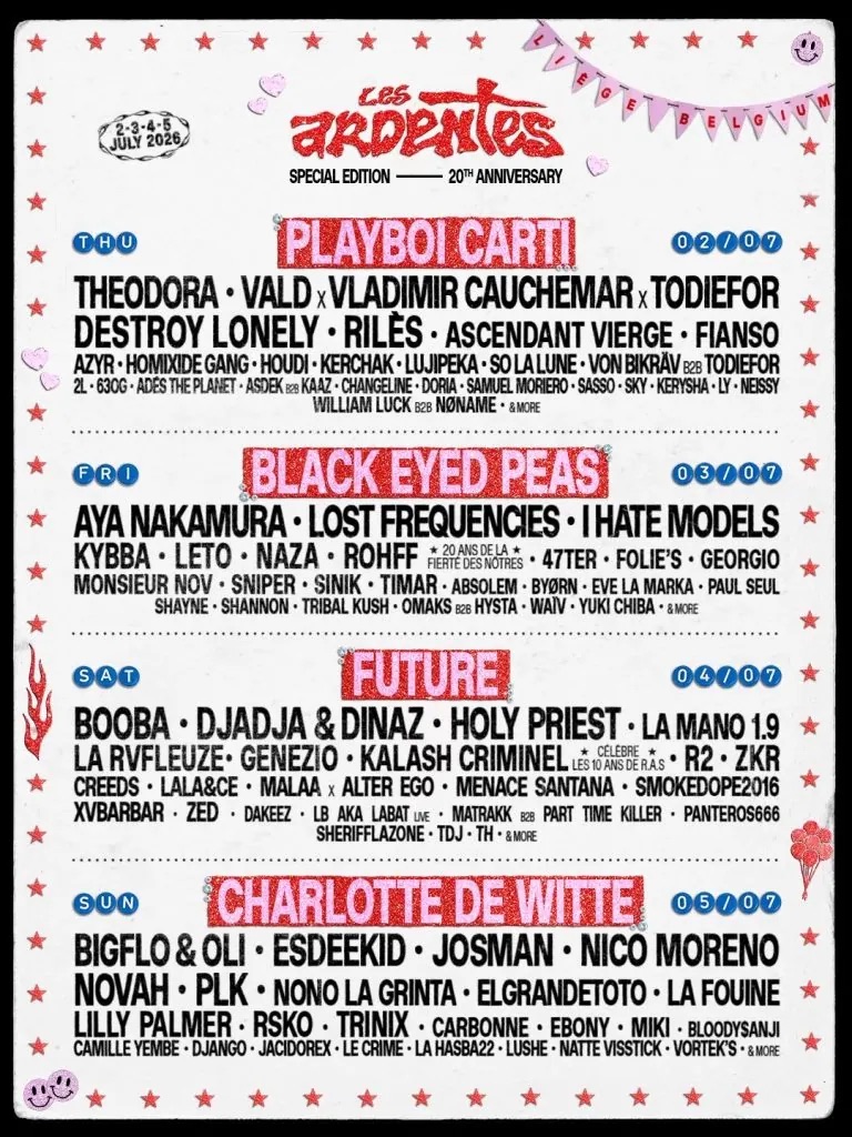 Festival les Ardentes 2026 - Concerts - LillelaNuit.com