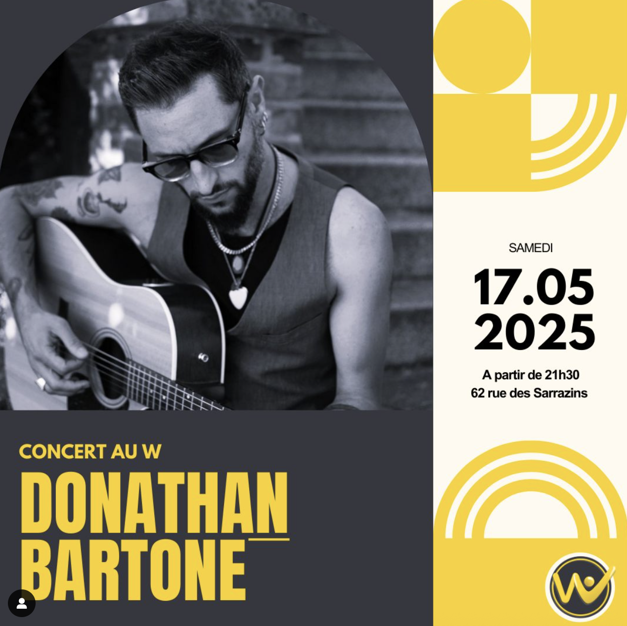 Donathan Bartone en acoustique au W à Wazemmes