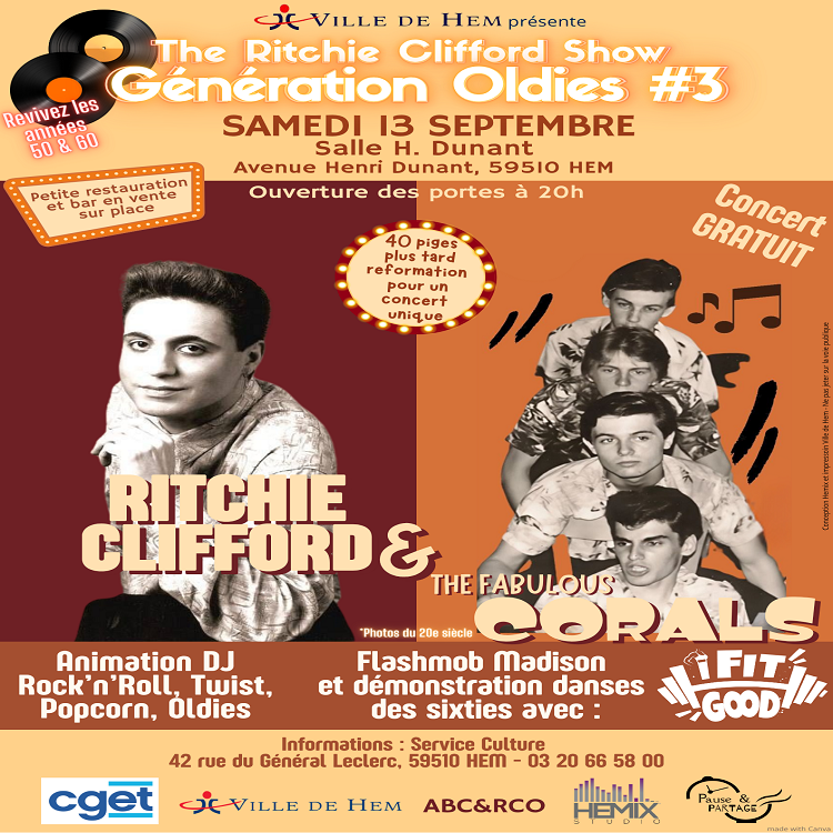 Ritchie Clifford and The Corals… réunis pour un concert unique 40 piges plus tard !