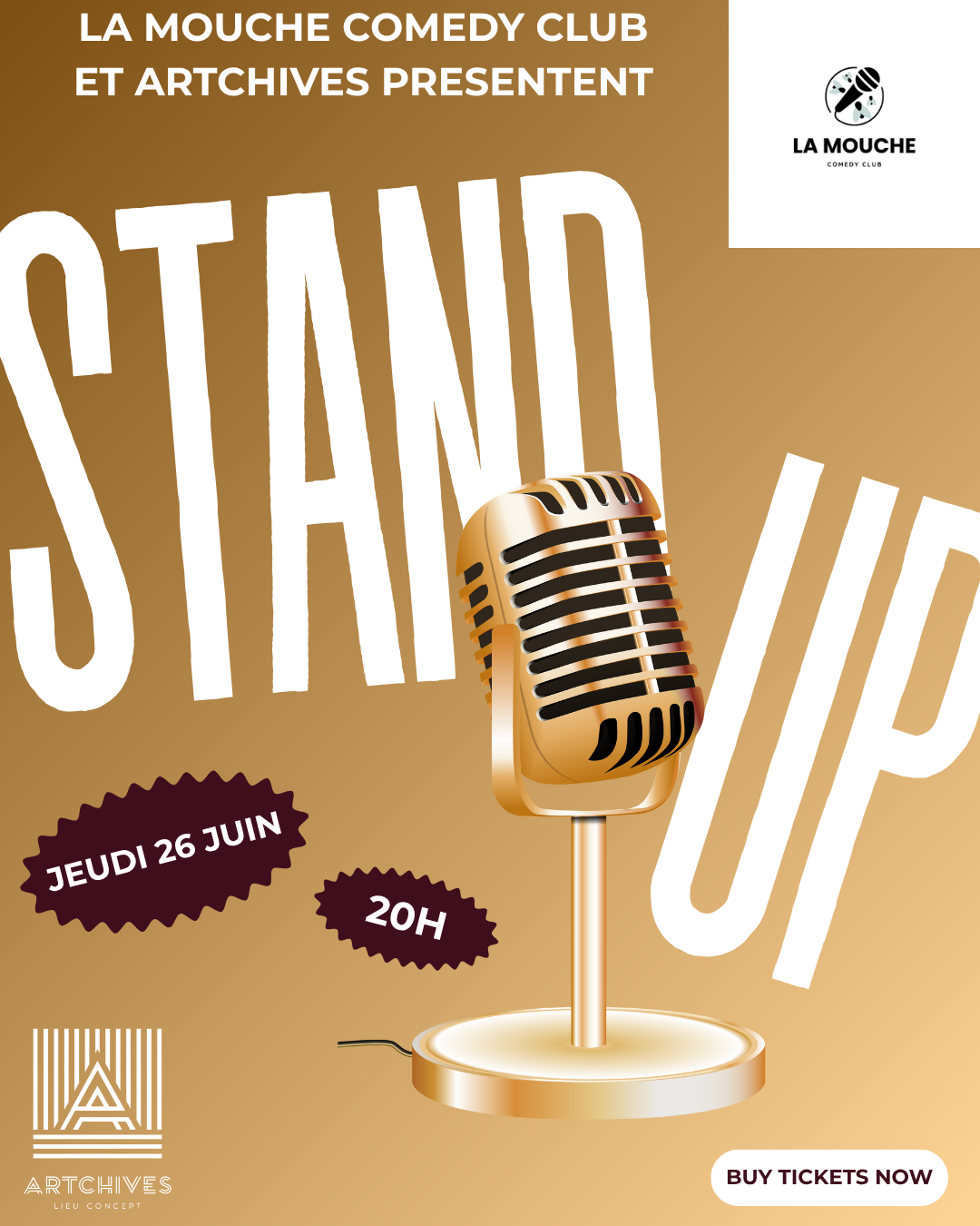 Stand-up avec la Mouche Comedy Club chez Artchives