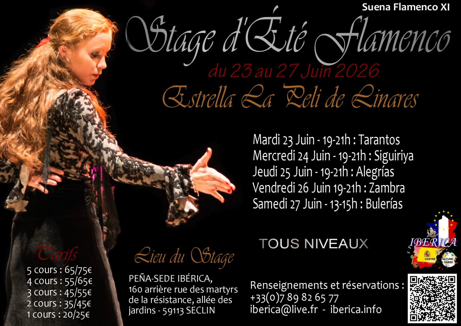 Stage de flamenco Ibérica avec la danseuse Estrella La Peli de Linares
