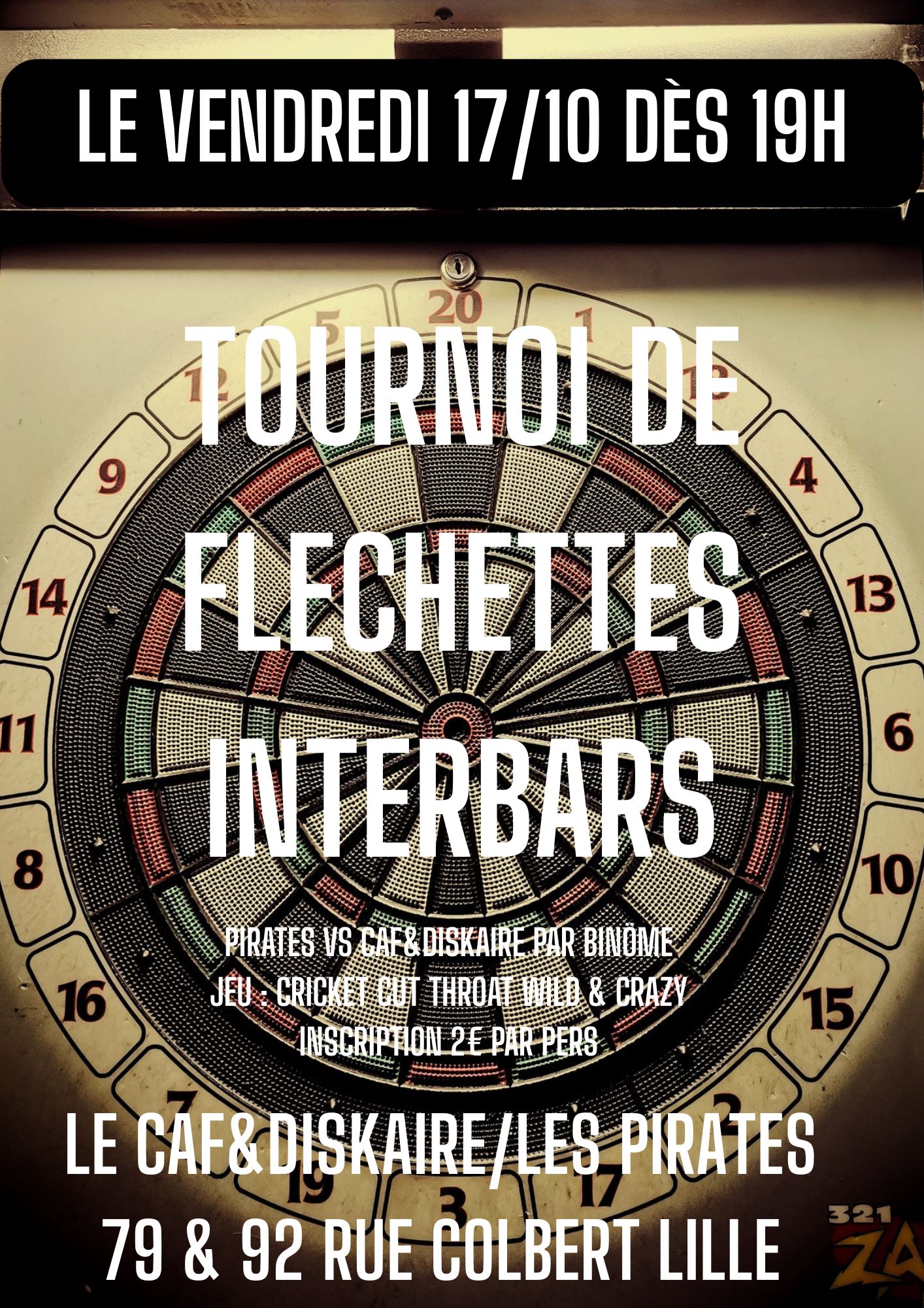 Tournoi interbars de fléchettes Pirates vs Caf&diskaire