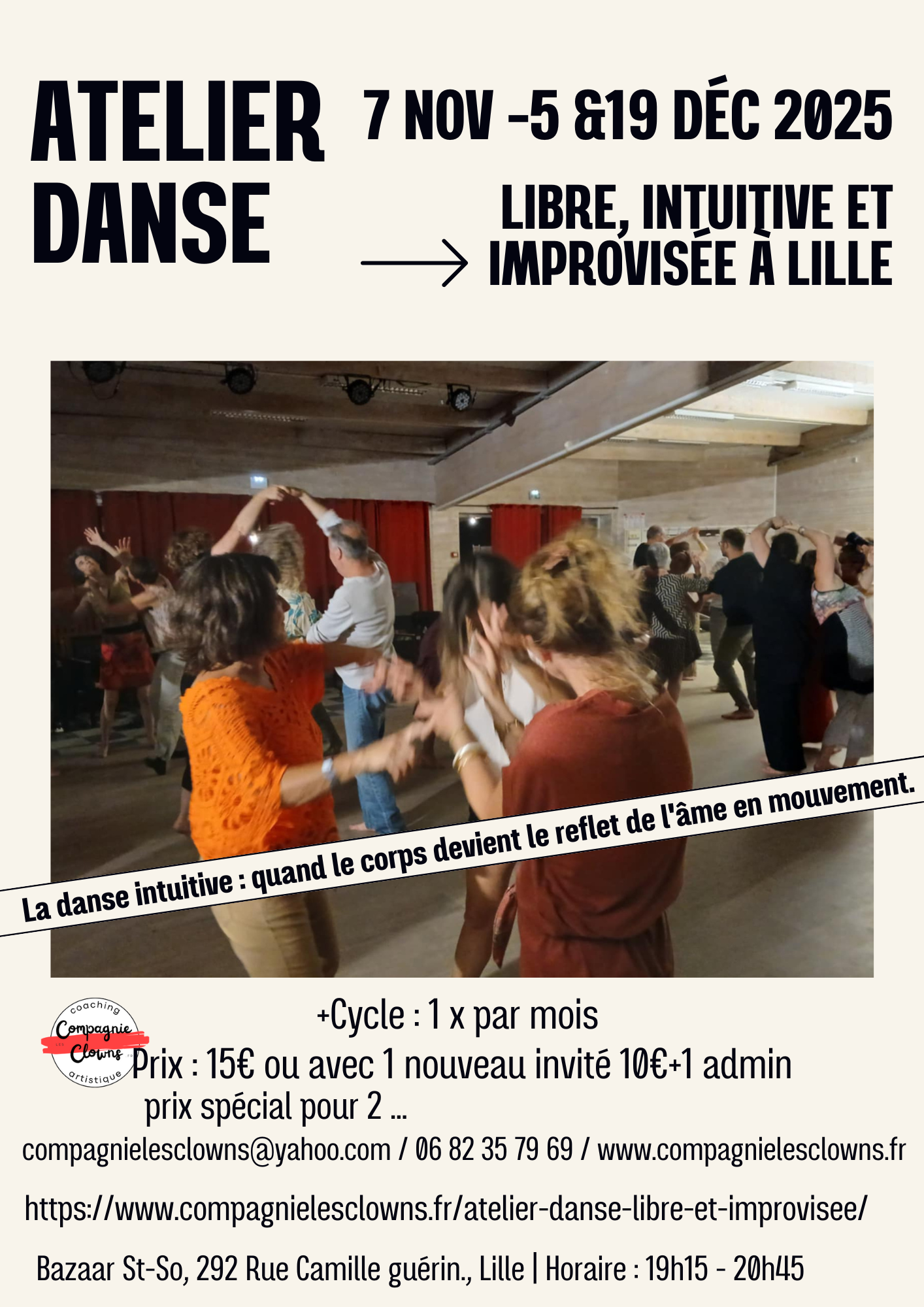 Atelier danse libre, intuitive et improvisée