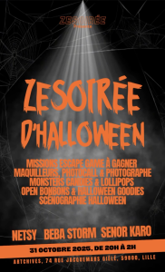 Le 31 octobre, "Zesoirée d’Halloween" débarque aux anciennes Archives de Lille pour une nuit complètement déjantée de 20h à 2h !  