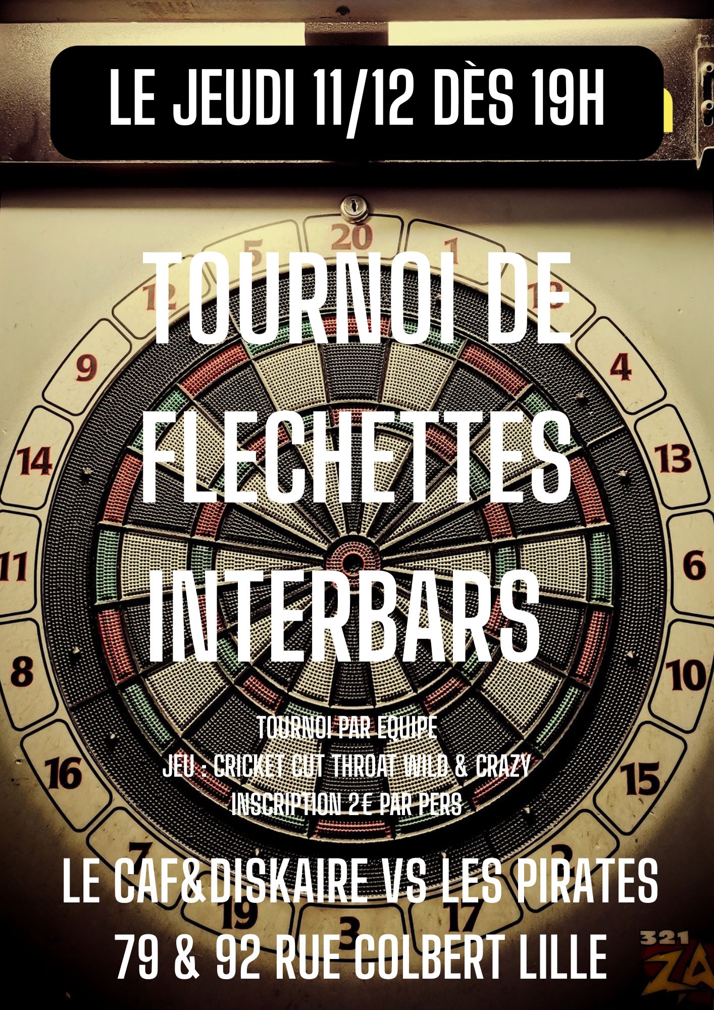 Tournoi interbars de fléchettes pirates vs caf&diskaire