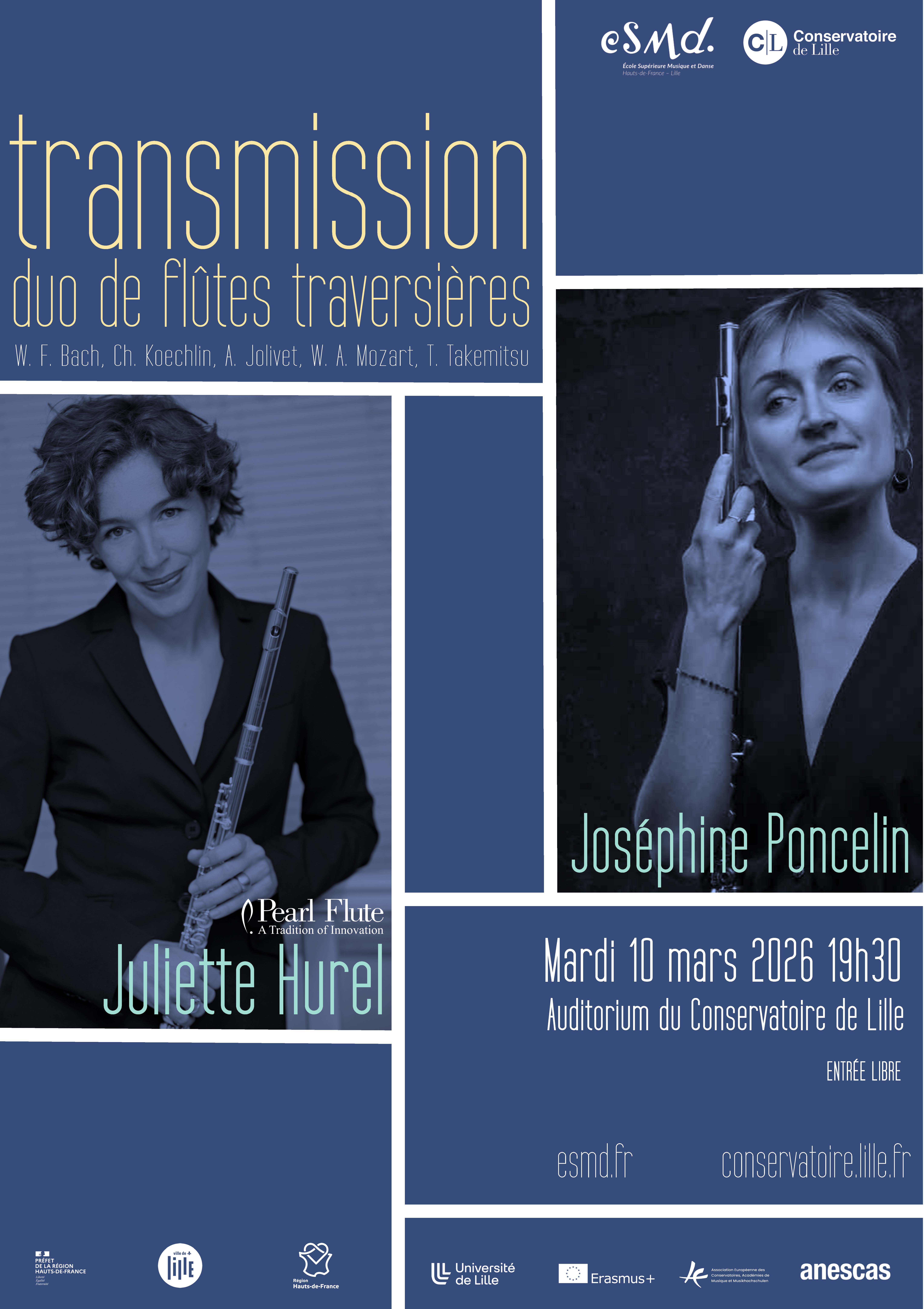 Transmission duo de flûtes traversières