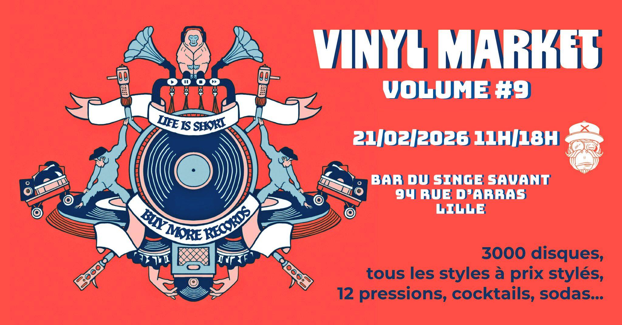 Vinyl Market #9 au bar du Singe Savant