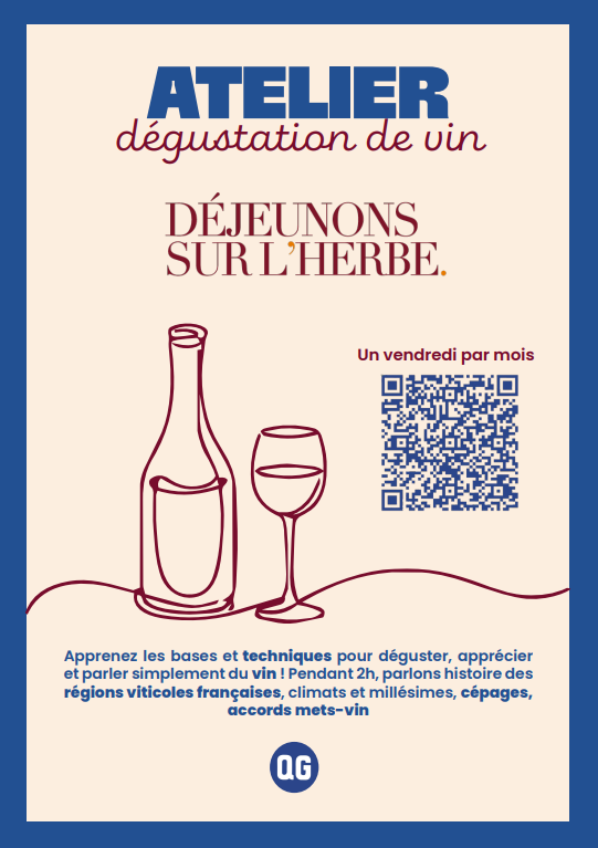 Atelier dégustation de vin au QG