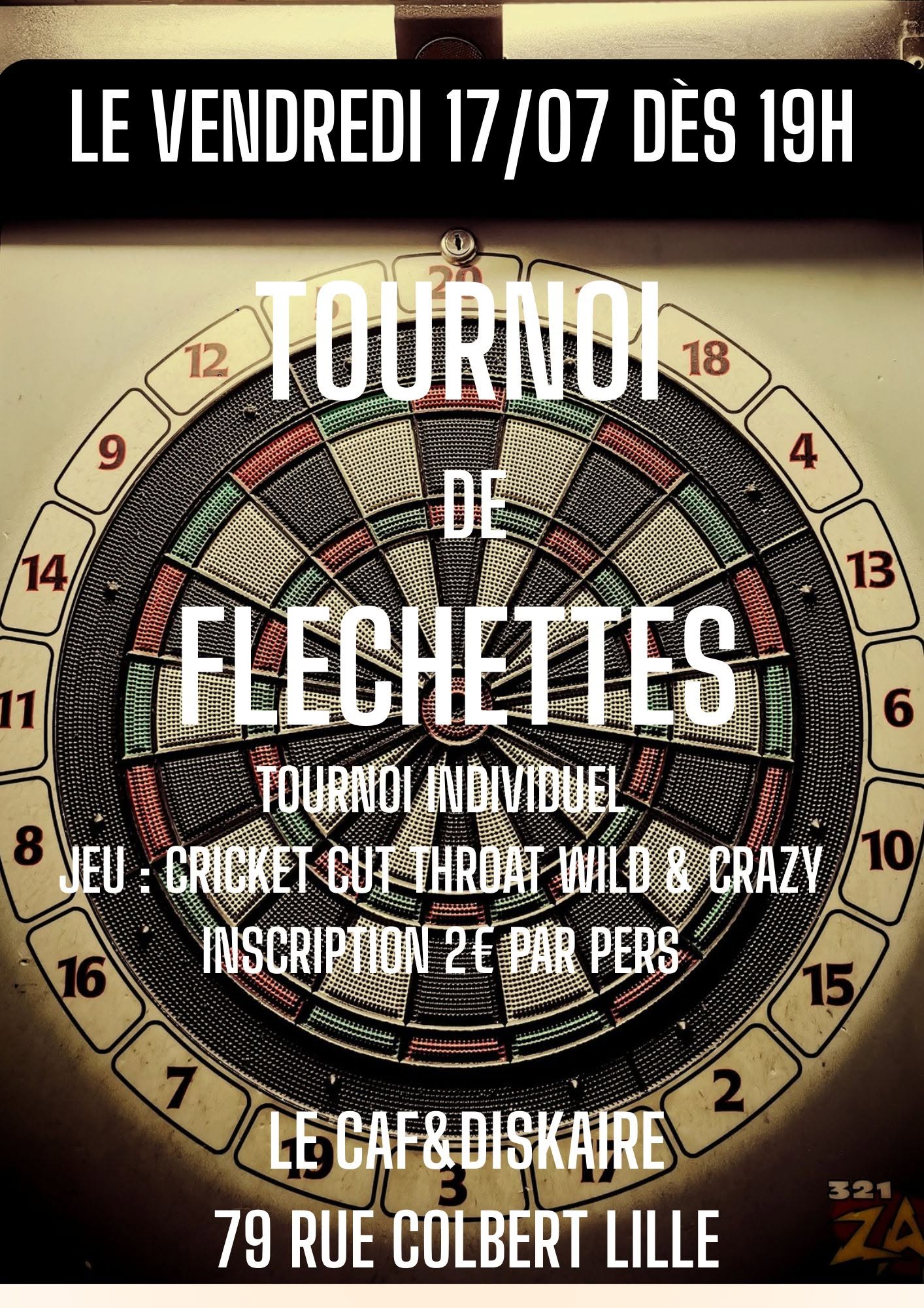 Tournoi de fléchettes wild and crazy en individuel