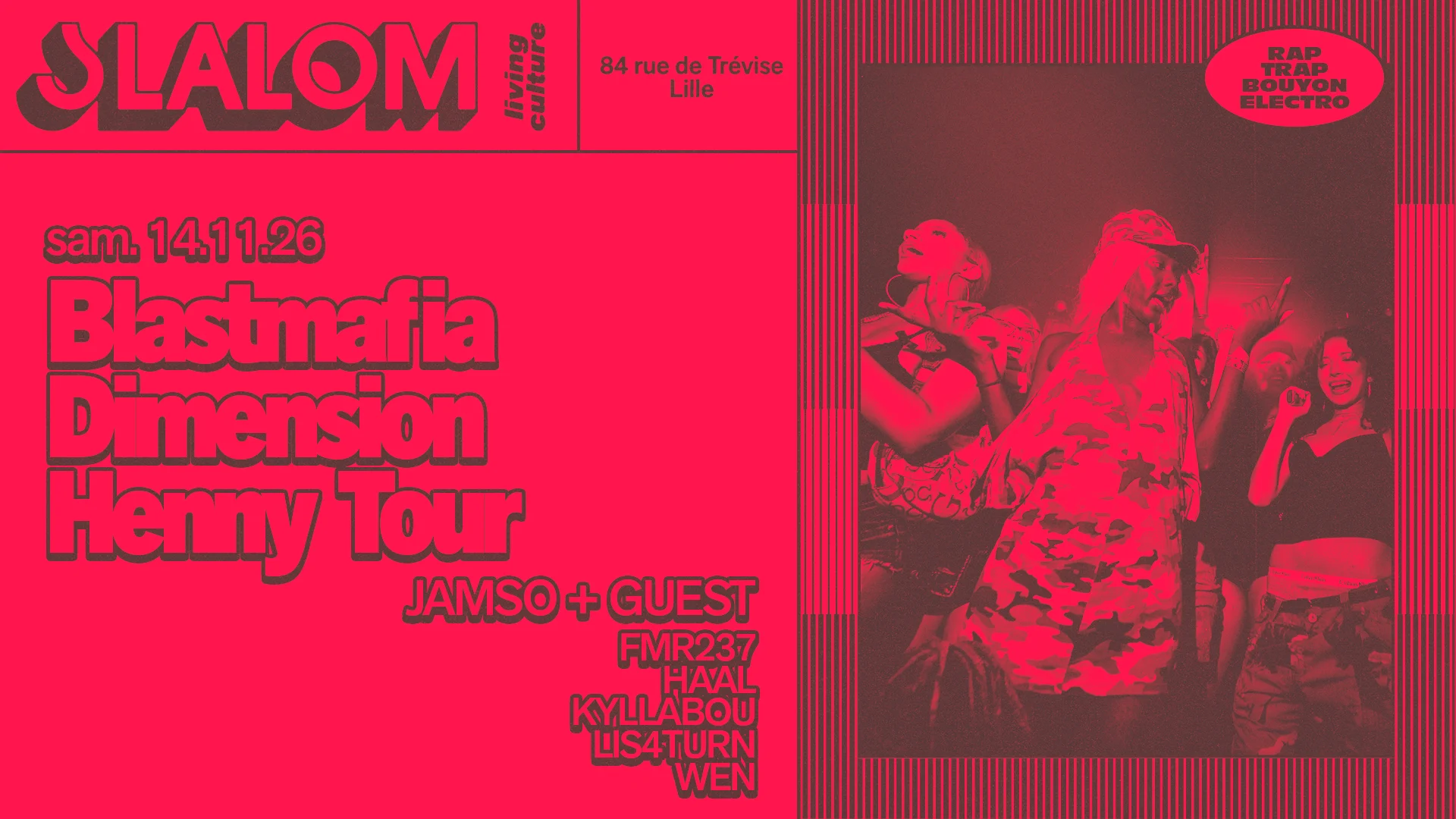 Soirée rap à Slalom Lille avec Jamso en showcase