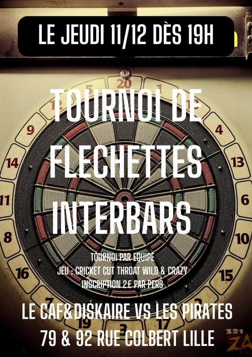 Tournoi interbars de fléchettes pirates vs caf&diskaire