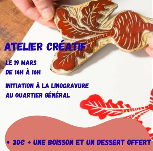 Atelier Linogravure au QG