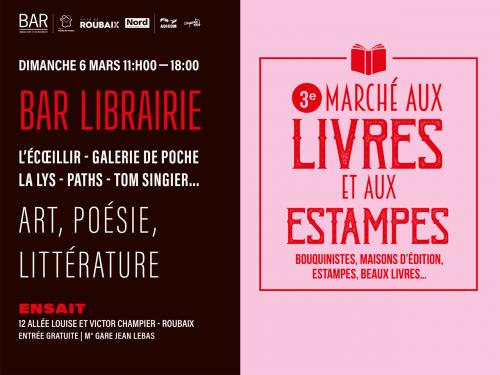 Marché aux livres et aux estampes- Bar en librairie