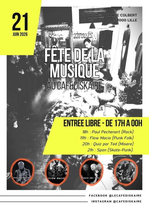 La Fête de la musique au Caf&diskaire : folk, rock & punk !