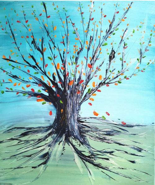 Atelier peinture au couteau et apéro : l’arbre