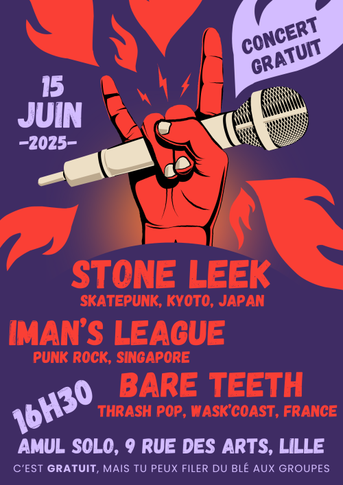 Stone Leek + Iman’s League + Bare Teeth à l’Amul Solo