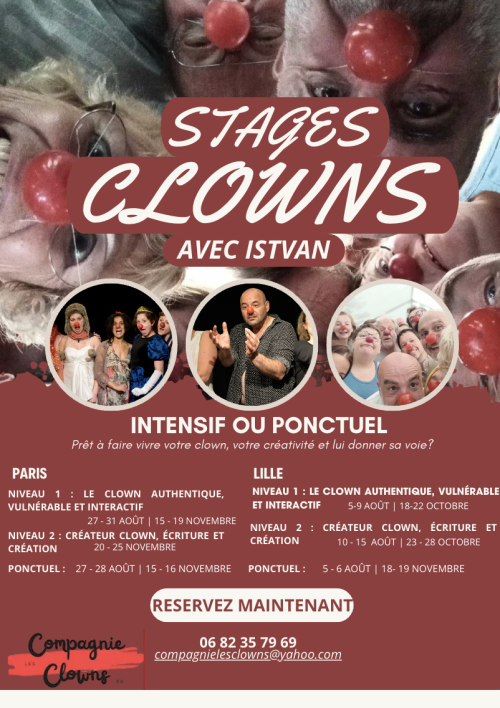 Stage de clown de la Compagnie Les Clowns