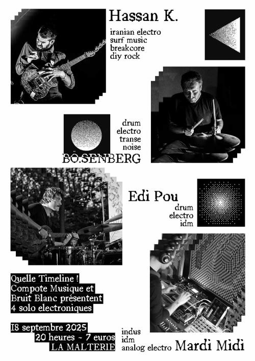 Soirée électro à la Malterie avec BÖ.SENBERG + Hassan K + Edi Pou + Mardi Midi