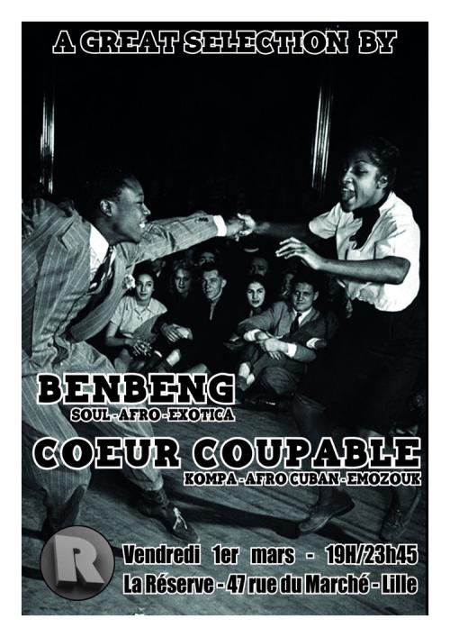 Dj Ben Beng et Coeur coupable : afro zouk à la Réserve