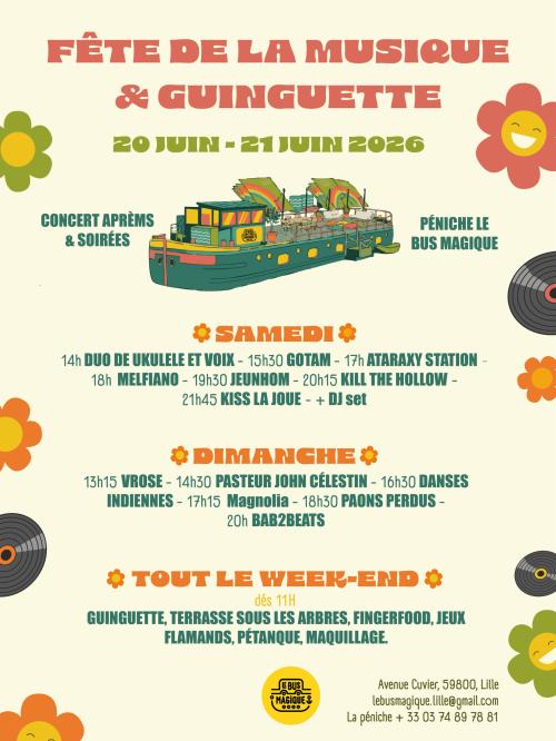 La Fête de la Musique au Bus Magique – Week-end musique & guinguette !