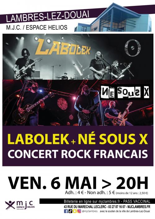 Labolek + Né sous X – Concert Rock français