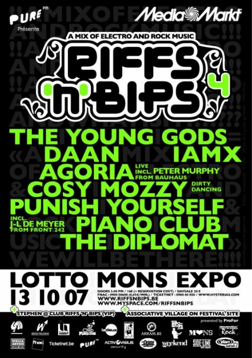 The Young Gods + Daan + Iamx + Agoria + Cosy Mozzy + Punish Yourself  + Piano Club + The Diplomat