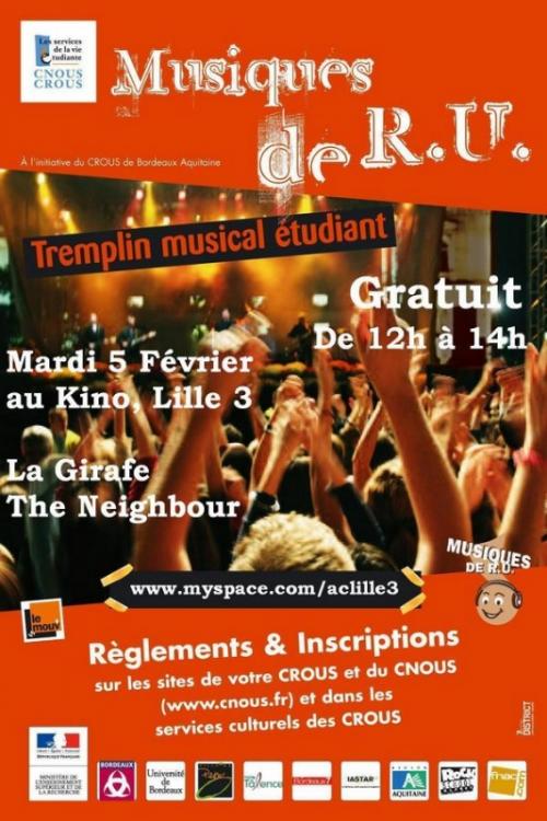Tremplin Musiques de R.U. : La Girafe et The Neighbour