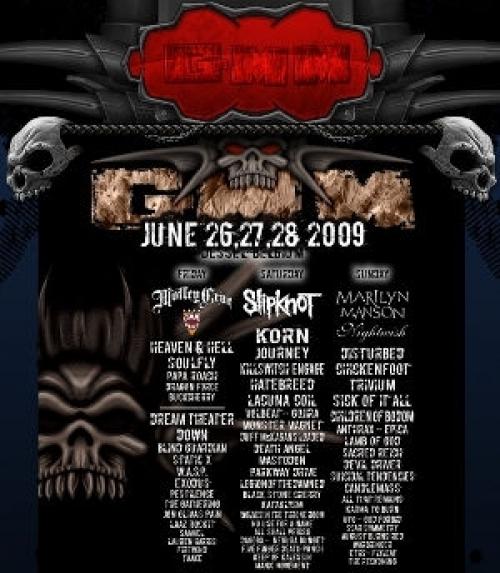 Slipknot + Korn + Lacuna Coil + Volbeat + Death Angel + etc.
