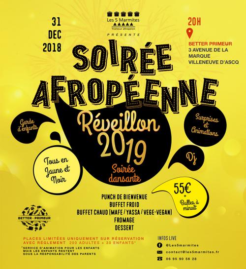 Réveillon St Sylvestre – Soirée afropéenne by les 5 marmites