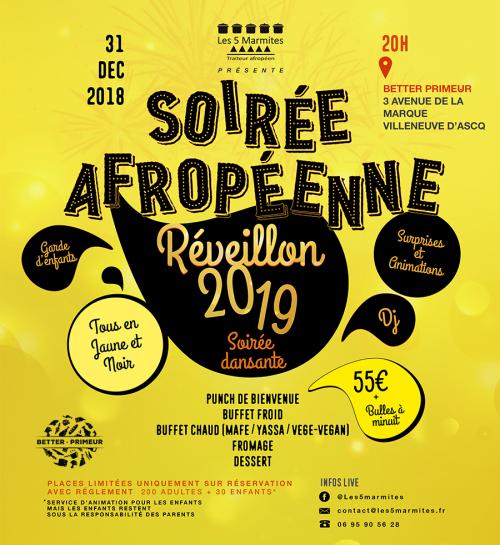 Réveillon St Sylvestre – Soirée afropéenne by les 5 marmites