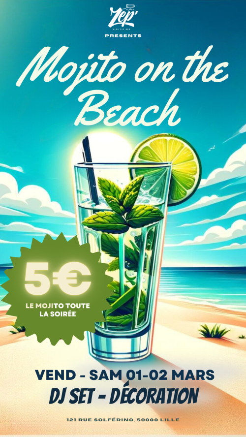 Mojito on the beach au Zeppelin