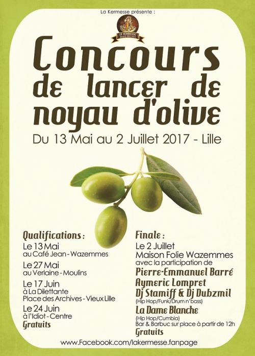 Soirée de qualif’ #4 Concours de lancer de noyau d’olive