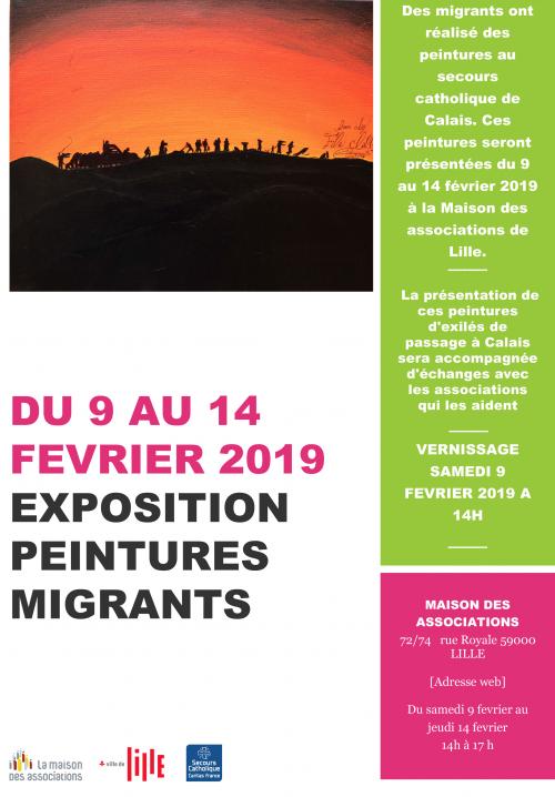 Une exposition de peintures réalisées par des migrants