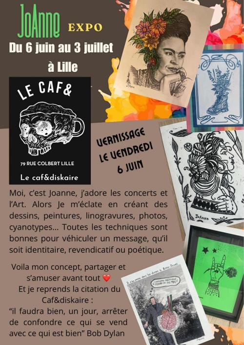 Vernissage de l’exposition de JoAnne au Caf&Diskaire