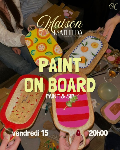 Atelier peinture sur planche en bois au QG