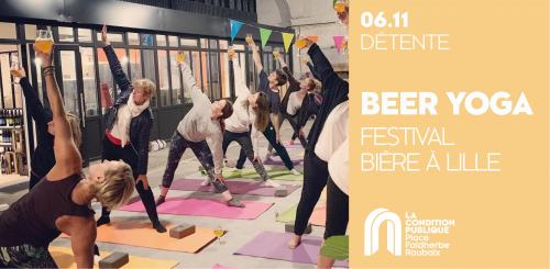 Beer yoga lors du festival Bière à Lille