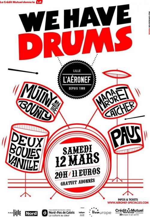We have drums : Mutiny on the Bounty + PAUS + Deux Boules Vanilles + Margaret Catcher